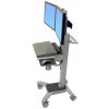 Držák a stojan na TV a monitor ERGOTRON Neo-Flex Dual WideView WorkSpace, pojízdný multifunkční vozík, uchycení pro dva monitory - 24-194-055