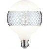 Žárovka Paulmann LED G125 Modern Classic dekorativní pruh stříbrná lesklá károvaná E27 2.700K stmívatelné