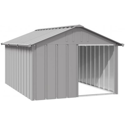 vidaXL Psí bouda šedá 116 5 x 153 x 81 5 cm pozinkovaná ocel 9799.171543 – Sleviste.cz