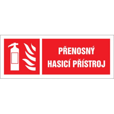 Značka Přenosný hasicí přístroj, samolepicí fólie, 210 × 80 mm – Zbozi.Blesk.cz