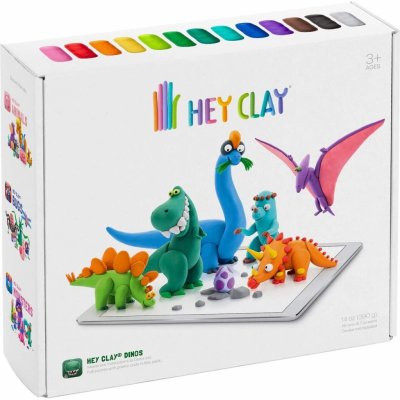 TM Toys Modelína/plastelína HEY CLAY Dinosauři 18ks v krabici 22x19x7,5cm – Zboží Mobilmania