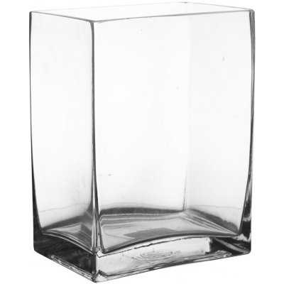 Váza sklo hranatá čirá 15x10x19,5 cm – Zboží Dáma