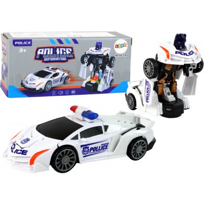 LEANToys Policejní robotické auto 2v1 bílé – Zboží Mobilmania