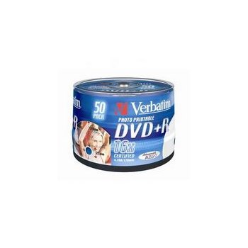 Verbatim DVD+R 4,7GB 16x, Advanced AZO+ printable, cakebox, 50ks (43512)