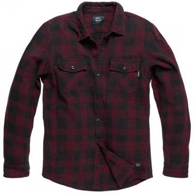 Košile Vintage Industries Globe Heavyweight kostkovaná Burgundy – Hledejceny.cz
