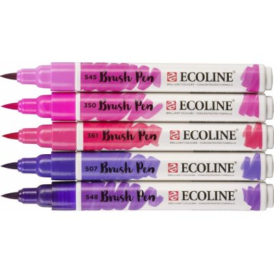 Royal Talens 11509910 Ecoline brushpen set sada štětečkových akvarelových popisovačů violet 5 ks