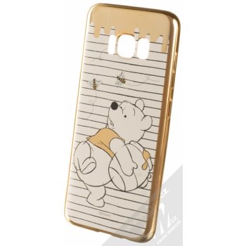 Pouzdro Disney Medvídek Pú a Včely 010 T PU pokovené ochranné silikonové kryt s motivem pro Samsung Galaxy S8 béžové zlaté