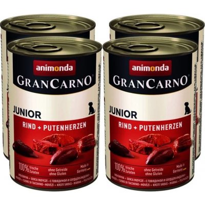 Animonda GranCarno Original Junior hovězí a krůtí srdce 4 x 400 g