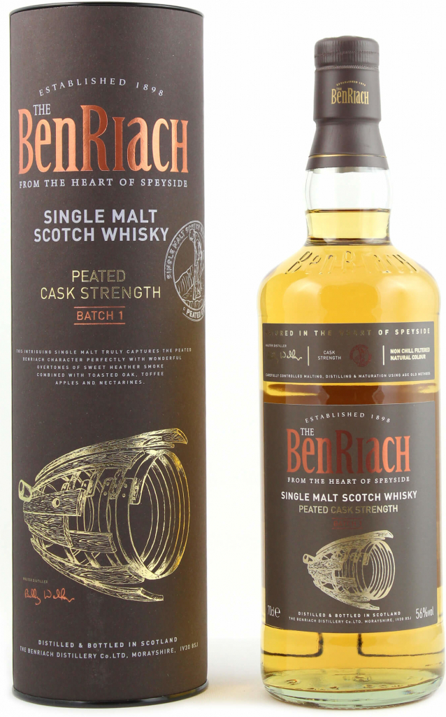 BenRiach Peated Cask Strength Batch 1 56% 0,7 l (tuba)