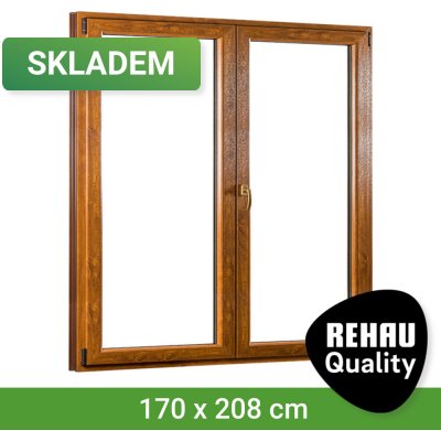 SKLADOVÁ-OKNA REHAU Smartline+ Bílá dovnitř / Zlatý dub ven 170 x 208 cm – Hledejceny.cz