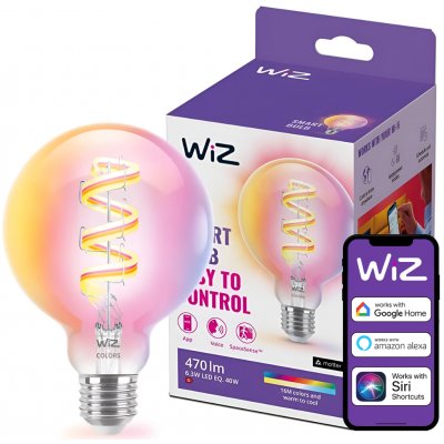 Philips WiZ Wi-Fi BLE G95 E27 6,3 W barevná žárovka, nastavitelná teplota, stmívatelná – Zboží Živě
