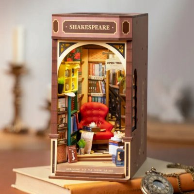 Robotime Stavebnice - zarážka na knihy Bookstore dřevěná – Zboží Dáma