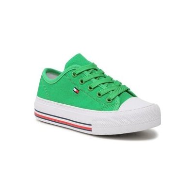 Tommy Hilfiger plátěnky Low Cut Lace-Up Sneaker T3A9-32677-0890 zelená – Zboží Mobilmania