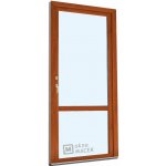 Kömmerling balkonové dveře 70 AD OS s příčkou levé zlatý dub/bílá 90 x 240 cm oboustranná klika + FAB + hliníkový práh – Hledejceny.cz