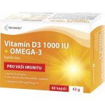 Noventis Vitamín D3 1000 IU + OMEGA-3 200 mg 60 kapslí – Hledejceny.cz