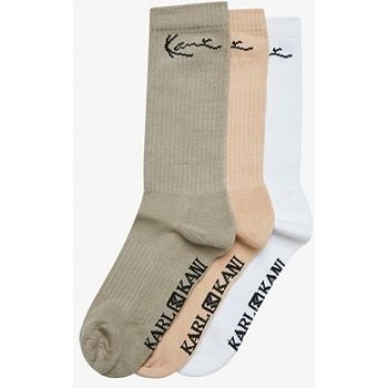 Karl Kani ponožky KK Signature 3 Pack Socks dusty green/sand/white