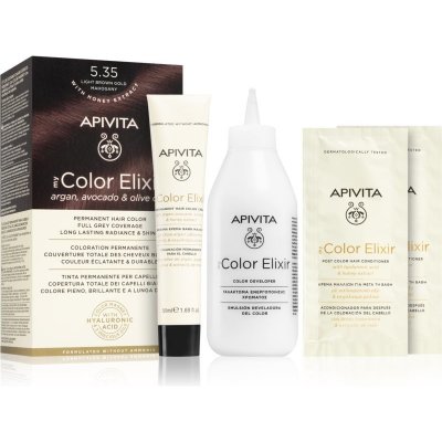 Apivita My Color Elixir barva na vlasy bez amoniaku 5.35 Light Brown Gold Mahogany