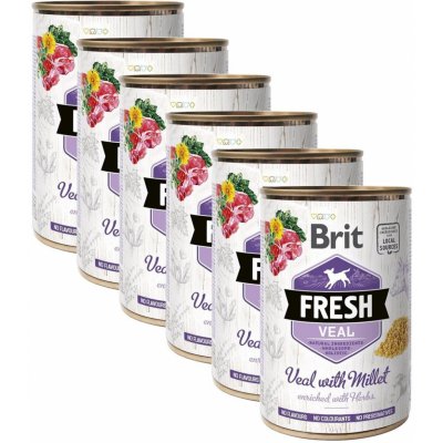 Konzerva Brit Fresh Veal with Millet 6 x 400 g