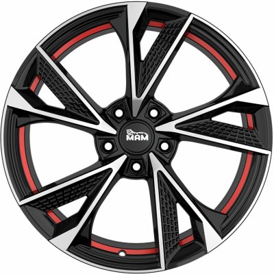 MAM RS6 7x16 5x112 ET40 black polished red inside – Zboží Mobilmania