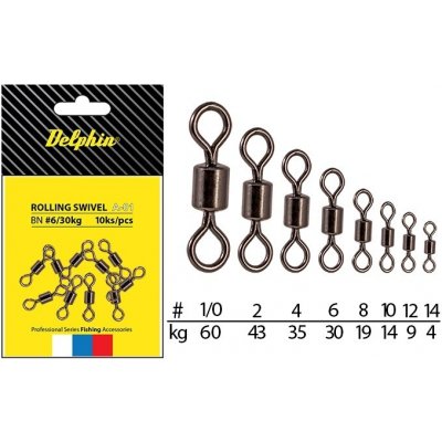 Delphin Obratlík Rolling Swivel A-01 4/35kg 10ks – Sleviste.cz