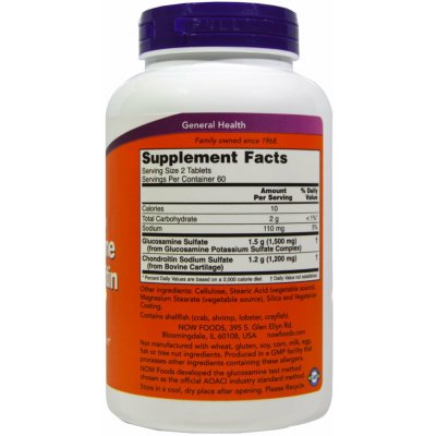 Now Foods Glukosamin & Chondroitin 120 tablet – Hledejceny.cz