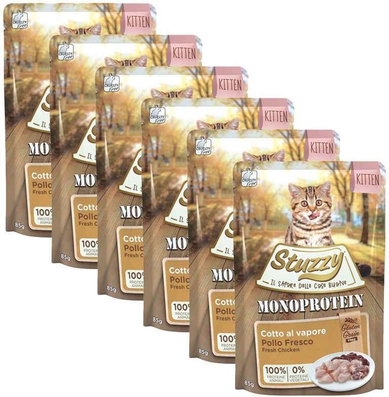 Stuzzy Kitten Monoprotein GF kuřecí 6 x 85 g