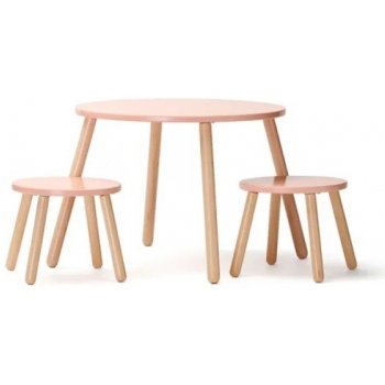 Kid's Concept Dětský stůl a židle stoličky meruňkový set