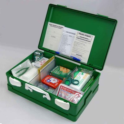 VMBal kufr první pomoci s náplní gastro zelená plastová lékárnička 4191
