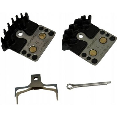Metalické brzdové destičky Shimano J04C (levá + pravá) s pojistkou a pružinou – Sleviste.cz