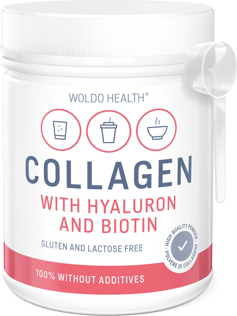 WoldoHealth Kolagen s kyselinou hyaluronovou a biotinem 500 g