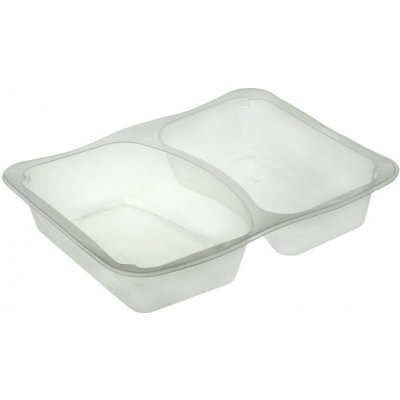 DEKOS Miska zatavovací PP 227x177x45mm 2-dílná / 1000ml M20/45N transp.oblá přepážka