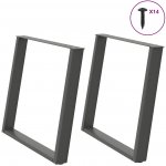 Omaxi 311337 Nohy k jídelnímu stolu ve tvaru U 2 ks antracitové 90 x 72-73 cm ocel – Zboží Dáma