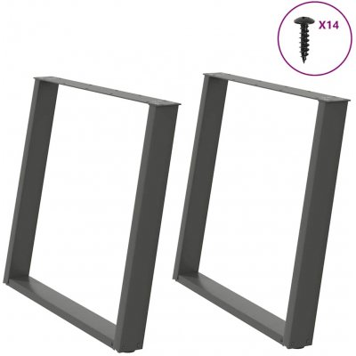 Omaxi 311337 Nohy k jídelnímu stolu ve tvaru U 2 ks antracitové 90 x 72-73 cm ocel – Zboží Dáma