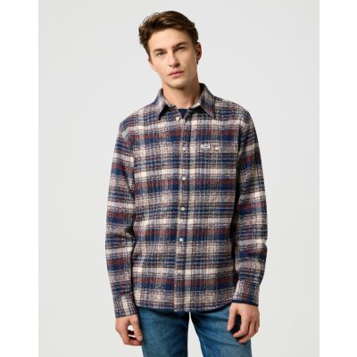 Wrangler pánská košile dlouhý rukáv 1 kapsa 112371556 brushed navy birch – Zboží Mobilmania