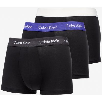 Calvin Klein Cotton St Classic Fit Low Rise Trunk 3-Pack Black/ Off White/ Black/ Purple – Zboží Mobilmania