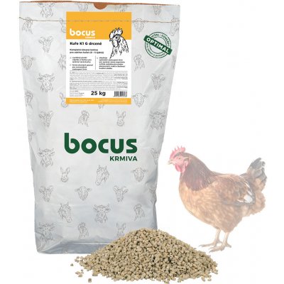 BOCUS Kuře K1 kompletní drcené kmivo pro kuřata 25 kg – Zboží Mobilmania