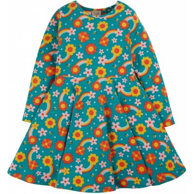 Dívčí šaty s dlouhým rukávem Rozkvetlá louka Frugi