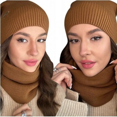 Fashionweek Dámská sada čepice + nákrčník S2917 Camel – Hledejceny.cz