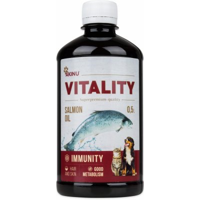 Akinu Vitality lososový olej 500 ml – Zboží Mobilmania