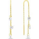 Brilio Silver Pozlacené řetízkové náušnice se zirkony EA895Y – Sleviste.cz