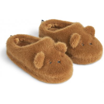 Liewood Chlupaté pantoflíčky Aviaja Bear Golden caramel – Zboží Dáma