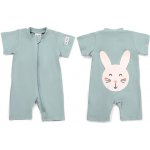 Moniel Dětský overal s krátkým rukávem Králík Pastel mintová – Zboží Dáma
