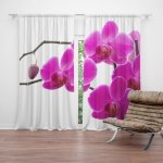 Sablio Závěs Fialové orchideje: 2ks 140x250cm – Hledejceny.cz