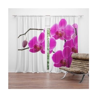 Sablio Závěs Fialové orchideje: 2ks 140x250cm – Hledejceny.cz