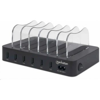 Pouzdro Manhattan USB nabíjecí stanice, 6-Port USB Charging Station, USB-A, černé