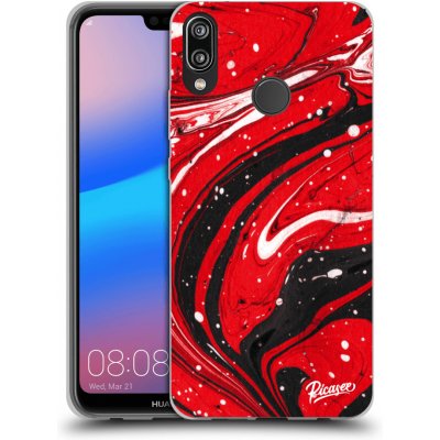 Pouzdro Picasee silikonové Huawei P20 Lite - Red black čiré – Zboží Mobilmania