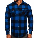 Bolf pánská flanelová košile s dlouhým rukávem tmavě modrá 20723