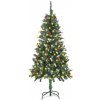 Vánoční stromek zahrada-XL Umělý vánoční stromek s LED osvětlením a šiškami 150 cm