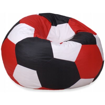 JAKS sedací vak fotbalový míč s podnožkou bílo černo červený – Zboží Mobilmania