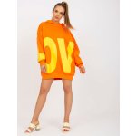 Fancy Oranžová dlouhá mikina s kapucí love -fa-bl-7859.68-orange – Zboží Dáma